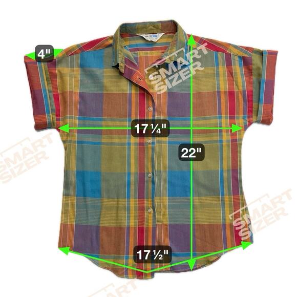 Vintage Topsville Plaid Shirt | Youth Small 6–8 | Short Sleeve 70s–80s Hong Kong - Picture 6 of 6